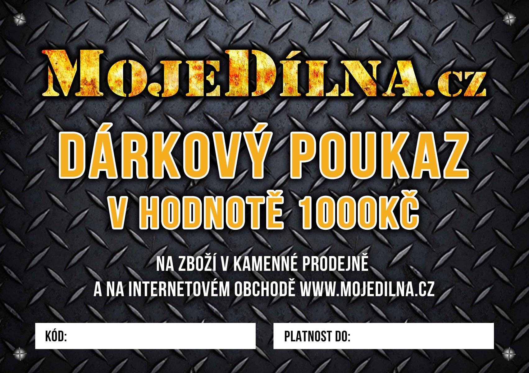 Dárkový poukaz MojeDílna.cz v hodnotě 1000 Kč MDtools