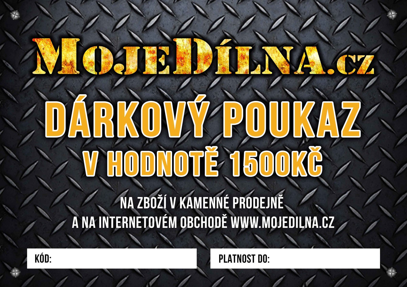 Dárkový poukaz MojeDílna.cz v hodnotě 1500 Kč MDtools