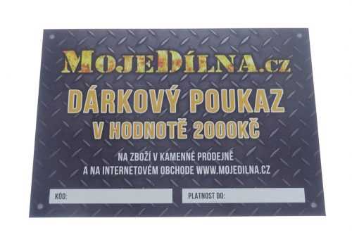 Dárkový poukaz MojeDílna.cz v hodnotě 2000 Kč - tištěný MDtools