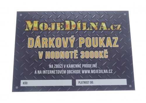 Dárkový poukaz MojeDílna.cz v hodnotě 3000 Kč - tištěný MDtools