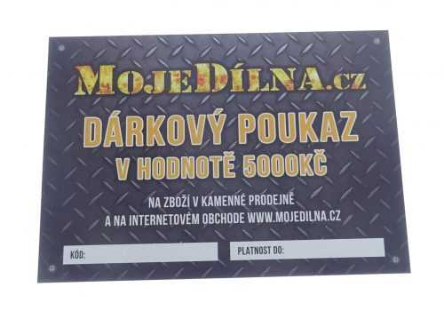 Dárkový poukaz MojeDílna.cz v hodnotě 5000 Kč - tištěný MDtools